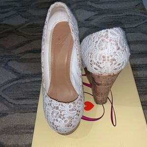 White crochet wedges